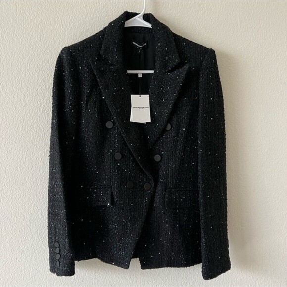 NWT Generation Love Alexa Tweed Blazer in Fancy Black SZ Small - Picture 3 of 6